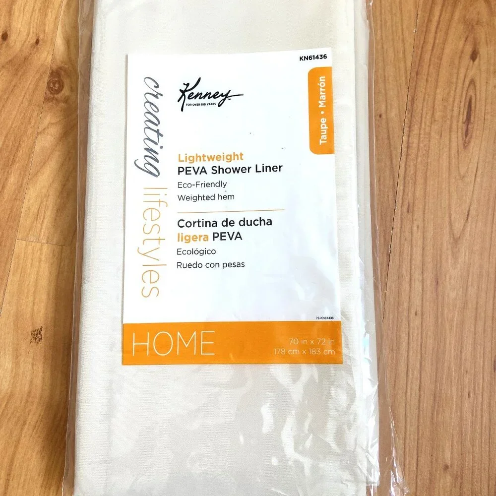 Kenny lightweight PEVA Shower Liner with weighted hem